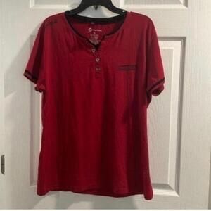 Fried Denim Red and Black Men’s popover Pull Over Shirt